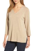 Women's Eileen Fisher Merino Wool V-neck Top - Beige