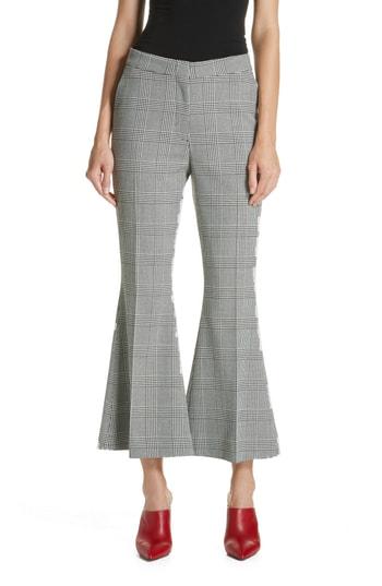 Women's Robert Rodriguez Checked Crop Flare Trousers - Black