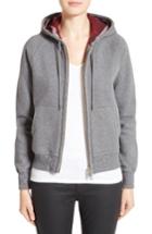 Women's Burberry Check Print Hoodie - Grey
