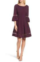 Petite Women's Eliza J Bell Sleeve Dress P - Purple