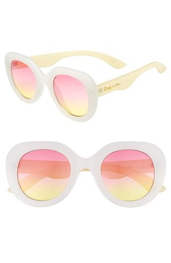 Women's Circus By Sam Edelman 45mm Round Sunglasses - White/ Yellow
