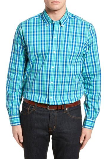 Men's Cutter & Buck Carter Plaid Performance Sport Shirt - Yellow