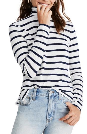 Women's Madewell Whisper Cotton Turtleneck, Size - Ivory