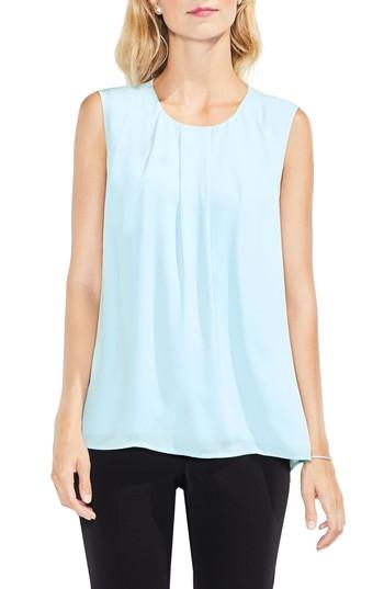 Women's Vince Camuto Pleat Neck Blouse - Blue