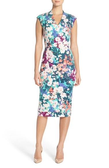 Women's Maggy London Floral Crepe Midi Dress