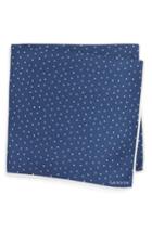 Men's Lanvin Dot Silk Pocket Square, Size - Blue