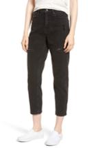 Women's A V Denim High Waist Crop Mom Jeans - Black