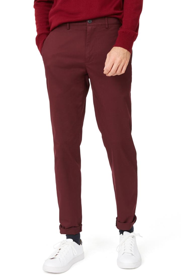Men's Club Monaco Connor Trim Fit Stretch Cotton Chino Pants X 30 - Red