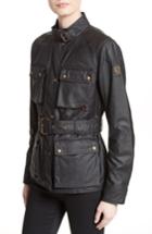 Women's Belstaff 'roadmaster' Waxed Cotton Coat Us / 40 It - Black