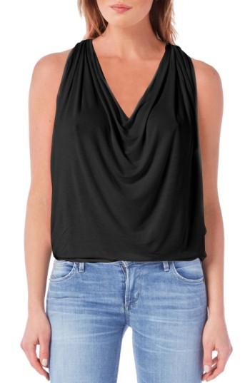 Women's Michael Stars Drape Neck Jersey Top, Size - Blue