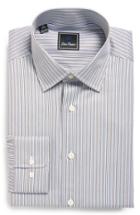 Men's David Donahue Regular Fit Stripe Dress Shirt .5 32/33 - Blue