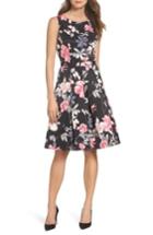 Women's Eliza J Floral Fit & Flare Dress - Black