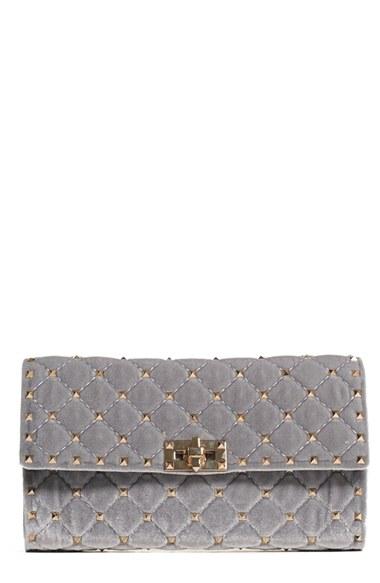 Valentino Rockstud Velvet Clutch -