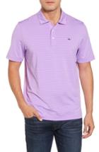 Men's Vineyard Vines Heathered Wilson Stripe Polo - Purple