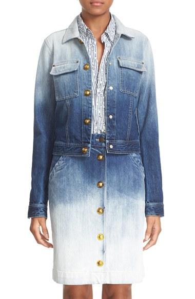 Women's Tomas Maier Ombre Wash Denim Jacket