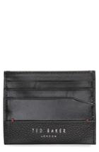 Men's Ted Baker London Slippry Leather Card Case - Black