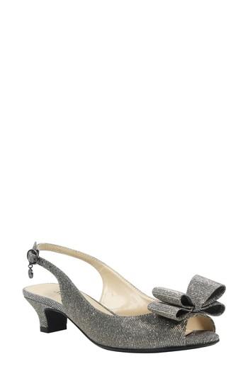 Women's J. Renee Landan Bow Slingback Sandal .5 D - Grey