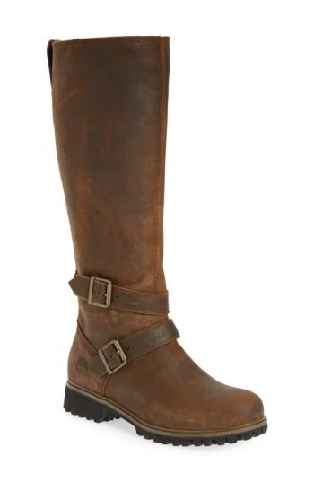 Women's Timberland 'wheelwright' Waterproof Moto Boot .5 M - Brown