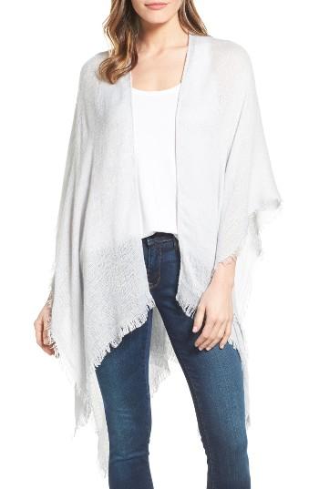 Women's Echo Fringe Trim Cape, Size - Grey
