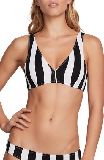 Women's Volcom Stripe Club Halter Bikini Top - Black