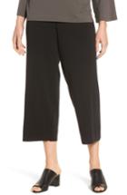 Women's Eileen Fisher Wide Leg Crop Wool Pants, Size - Black