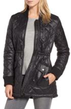 Women's French Connection Quilted Anorak Jacket - Black
