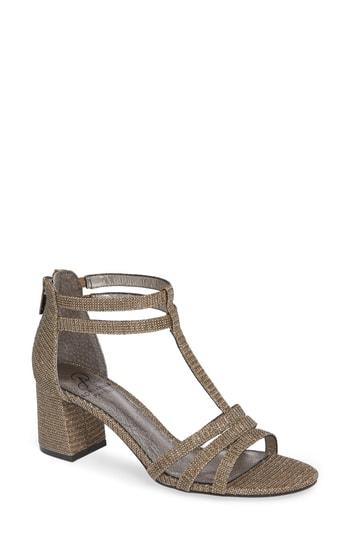Women's Adrianna Papell Anella Block Heel Sandal .5 M - Metallic