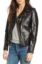 Women's Schott Nyc Leather Moto Jacket - Black