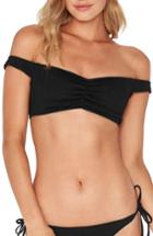Women's L Space Ziggy Pucker Off The Shoulder Bikini Top - Black