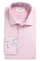 Men's Ted Baker London Elias Trim Fit Diamond Dress Shirt .5 32/33 - Pink