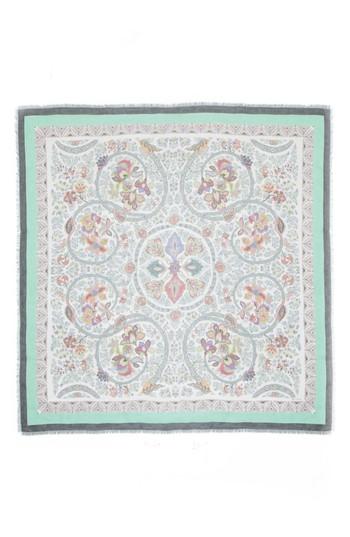 Women's Etro Bordered Paisley Square Silk Scarf, Size - Green