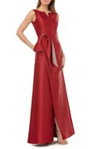 Women's Kay Unger Twist Bow Mikado Gown - Red