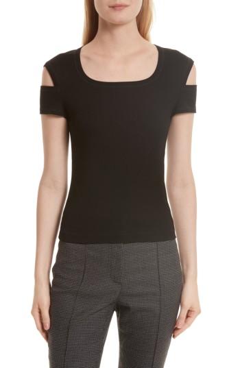 Women's Helmut Lang Cutout Tee - Black