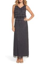 Women's Pisarro Nights Beaded Blouson Gown - Grey