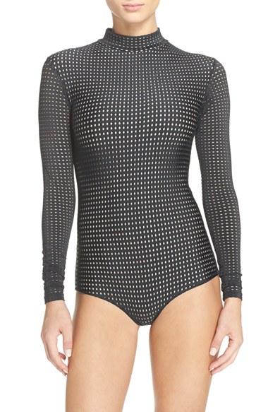 Women's Acacia Swimwear Mesh One-piece Swimsuit - Black