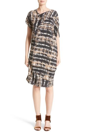 Women's Zero + Maria Cornejo Painters Stripe Crepe De Chine Dress