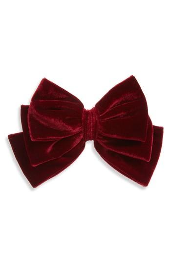 Tasha Velvet Bow Pin, Size - Burgundy