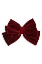 Tasha Velvet Bow Pin, Size - Burgundy