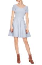 Women's Sandro Scallop Detail Fit & Flare Dress Us / 34 Fr - Blue