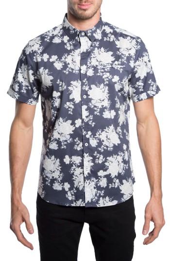 Men's 7 Diamonds 'better Place' Trim Fit Floral Short Sleeve Woven Shirt