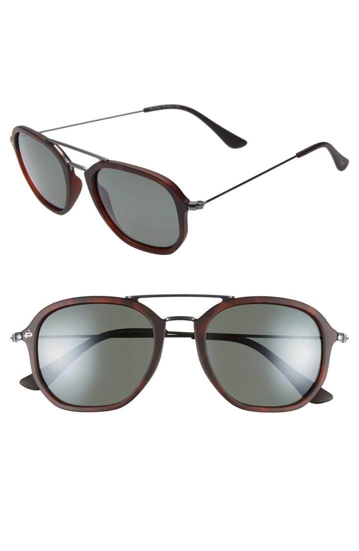 Men's Prive Revaux The Dale 52mm Polarized Sunglasses - Matte Brown Tort/green Mirro
