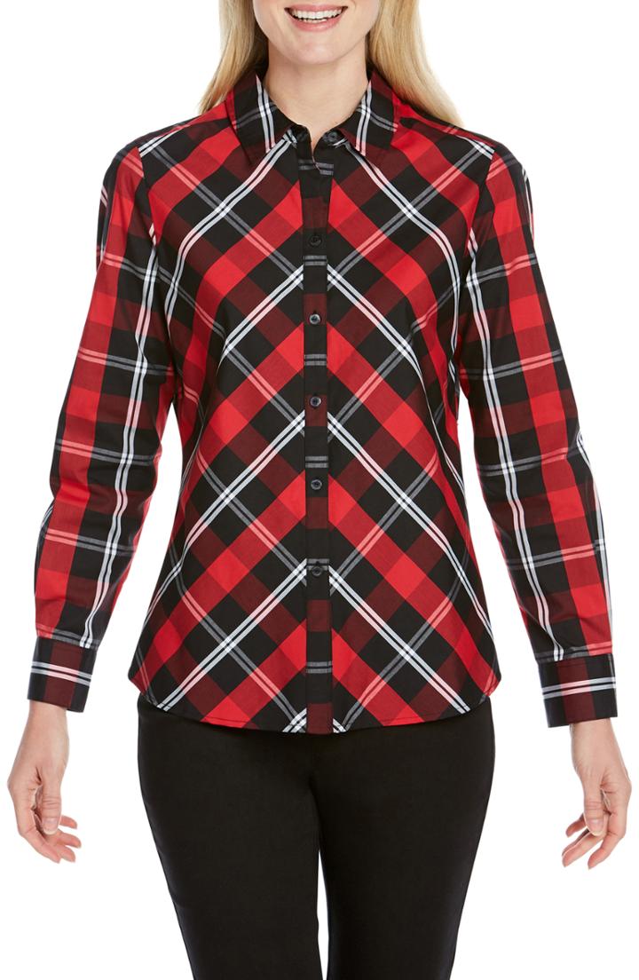 Women's Foxcroft Tina Mackenzie Tartan Shirt - Red