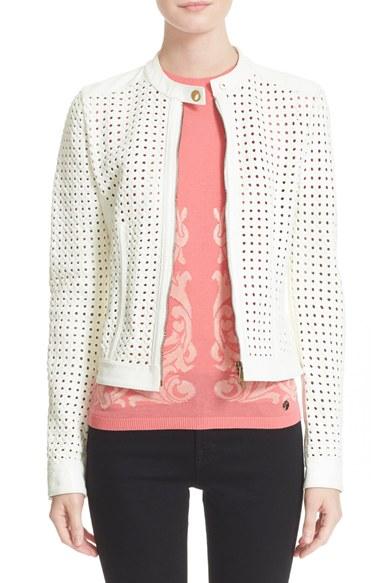 Women's Versace Collection Cutout Leather Jacket
