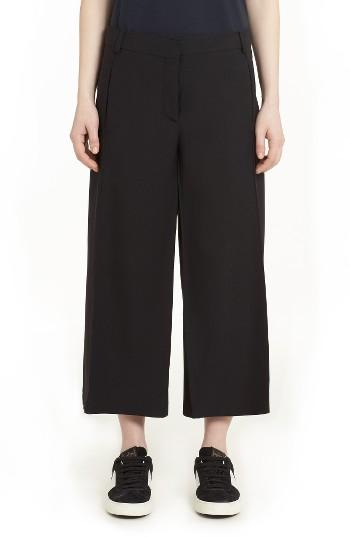 Women's Valentino Crepe Couture Wool & Silk Culottes - Black