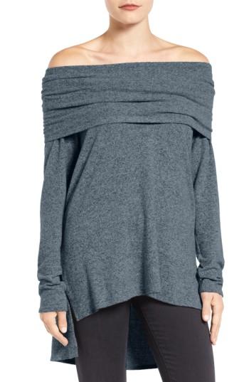 Women's Gibson Convertible Neckline Cozy Fleece Tunic - Grey