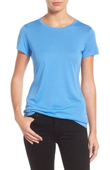 Women's Halogen Short Sleeve Crewneck Tee, Size - Blue