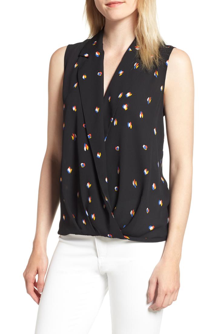 Women's 1.state Flutter Sleeve Smocked Neck Blouse