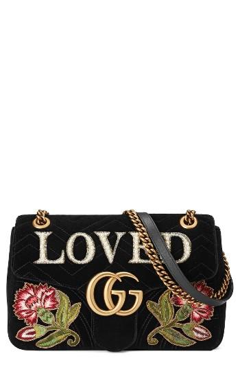 Gucci Gg Marmont Loved Velvet Shoulder Bag - None