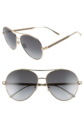 Women's Jimmy Choo Noria 61mm Special Fit Gradient Aviator Sunglasses - Gold