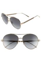 Women's Jimmy Choo Noria 61mm Special Fit Gradient Aviator Sunglasses - Gold